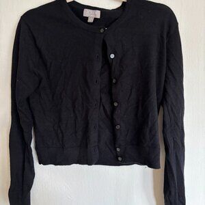 Short J Crew Black cardigan, cashmere